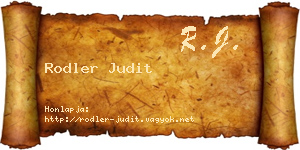 Rodler Judit névjegykártya